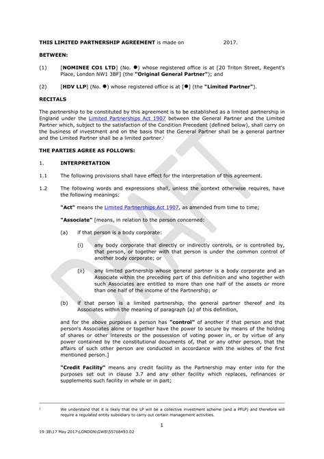 Business Partnership Contract Template Free