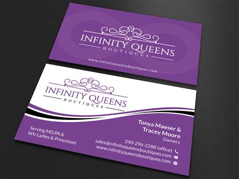 Elegant Playful Retail Business Card Design For Infinity Queens