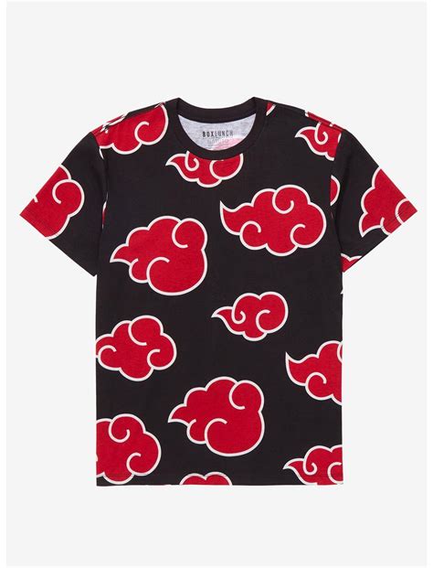 Naruto Shippuden Akatsuki Cloud Allover Print Plus Size Womens T Shirt