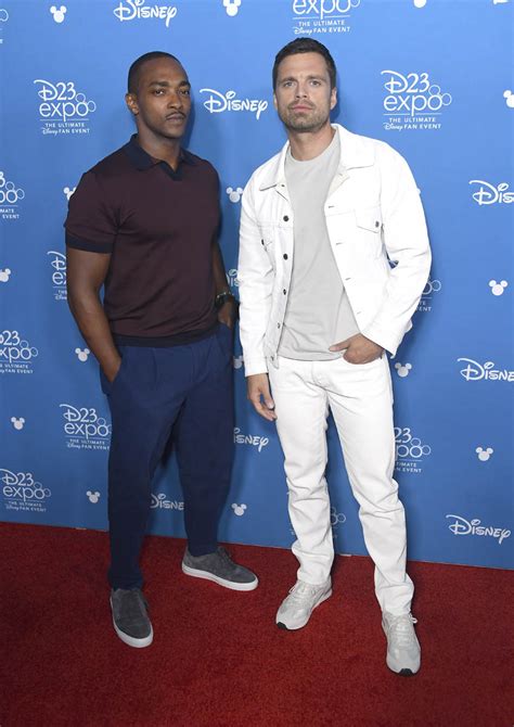 Who is anthony mackie dating right now? Sebastian Stan and Anthony Mackie at D23 for The Falcon and The Winter Soldier