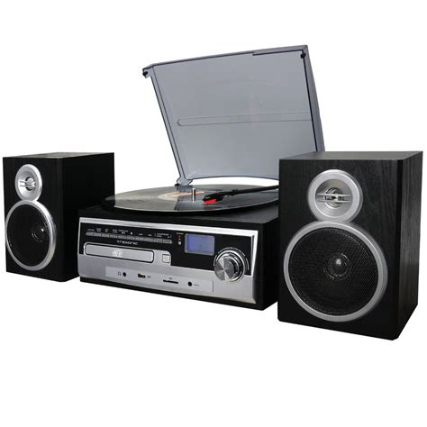 Trexonic 3 Speed Turntable With Wired Shelf Speakers 985104744m The
