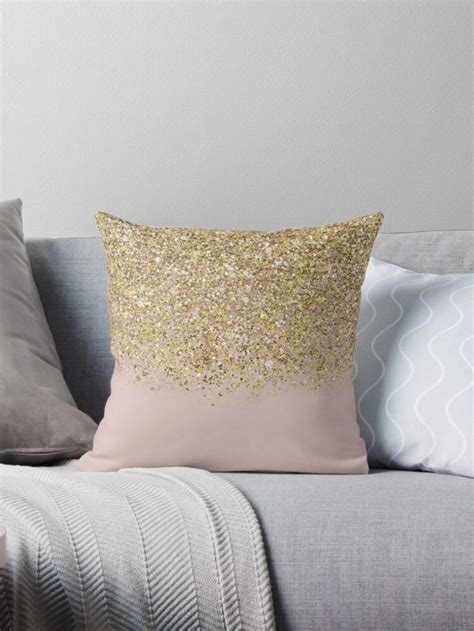 Pink And Gold Glitter Throw Pillow By Christyne Rose Gold Bedroom