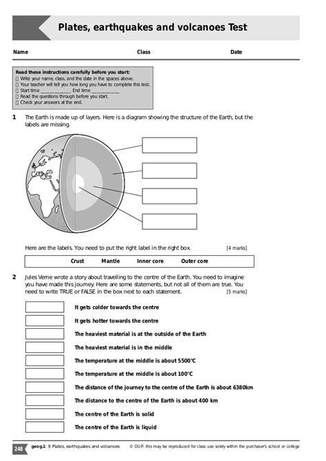 Earthquakes And Volcanoes Worksheet Pdf
