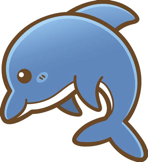 Cute Happy Kawaii Sea Creature Life Animal Cartoon Emoji Dolphin Vin