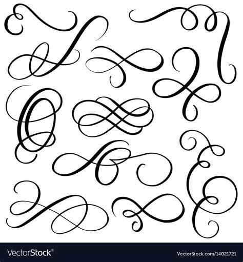 Art Calligraphy Flourish Of Vintage Decorative Vector Image