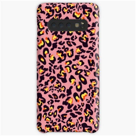 A Pink And Yellow Leopard Print Phone Case