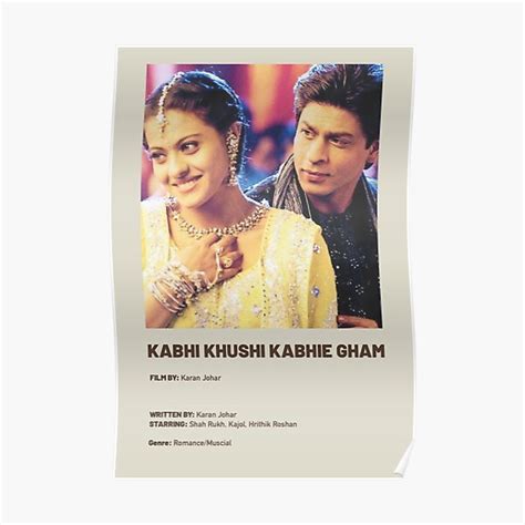 Kabhi Khushi Kabhie Gham Minimalist Movie Poster Poster By