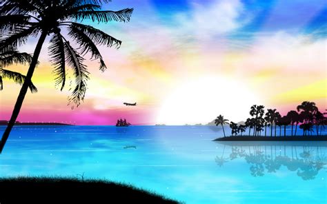 Free Download Similiar Tropical Beach Sunset Hd Wallpaper