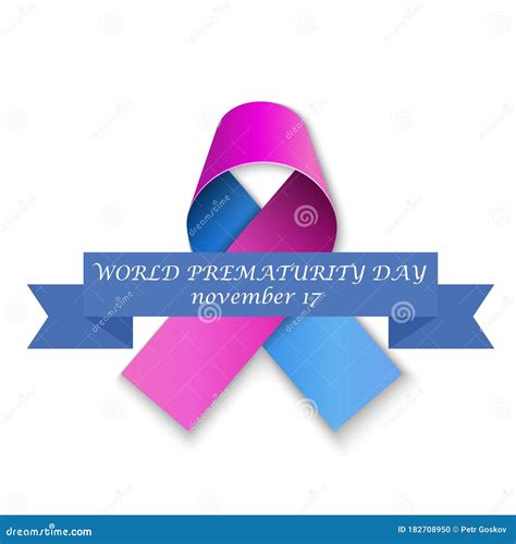 Day With Pink And Blue Ribbon Stock Vector Illustration Of Ribbon