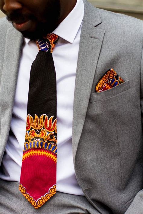 Dashiki African Tie And Matching Pocket Square Ankara African Wax