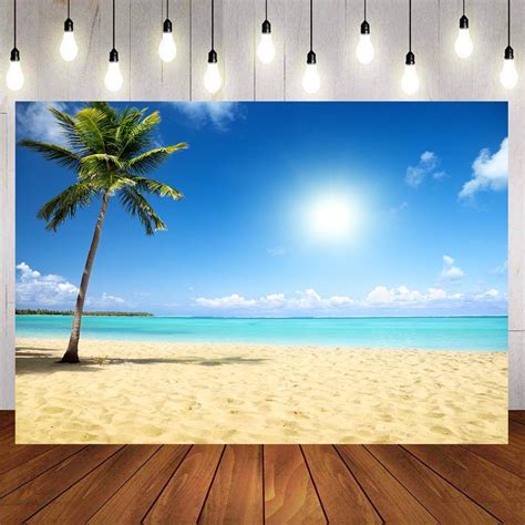 Hawaii Luau Photography Backdrops Tropical Sea Beach Background Backdr