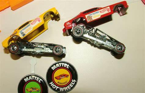 1969 Mattel Hot Wheels Red Line Mongoose And Snake Drag Race Set In