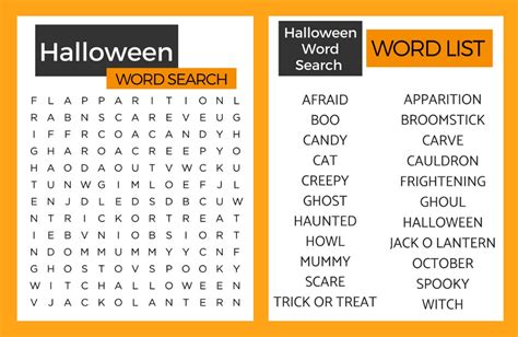 Halloween Word Search Printable For Seniors Adventures