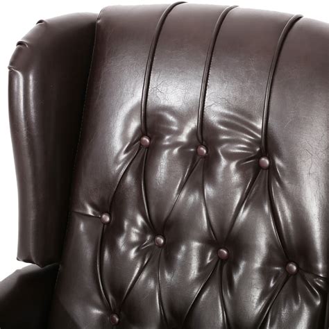 Walter Contemporary Tufted Bonded Leather Recliner Set Of 2 Brown