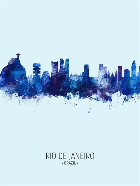 Rio De Janeiro Brazil Skyline Digital Art By Michael Tompsett Pixels