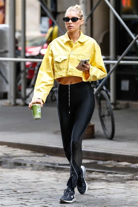 Legs don't have to be the focus of the image, but they have to be fully visible. Elsa Hosk Leaves the Gym in New York - Celeb Donut