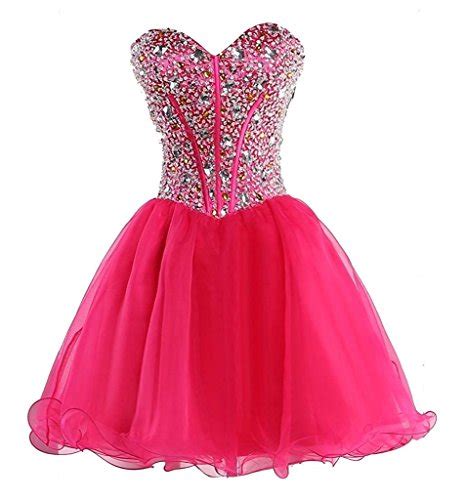 Apxpf Womens Sweetheart Short Crystals Homecoming Dress Prom Party Gown