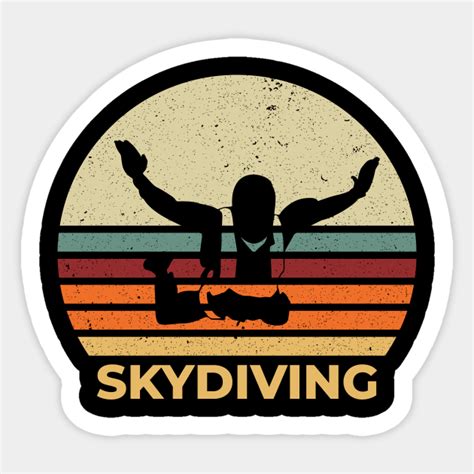 Skydiver Retro Skydiving Parachute Skydiving Sticker Teepublic Uk