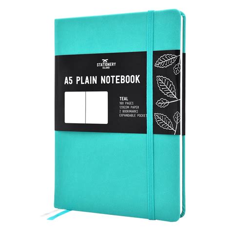 Stationery Island Plain Journal Hardcover Teal A5 180 Pages