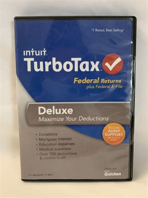 Intuit TurboTax Deluxe Year 2013 Federal Returns Fed E File