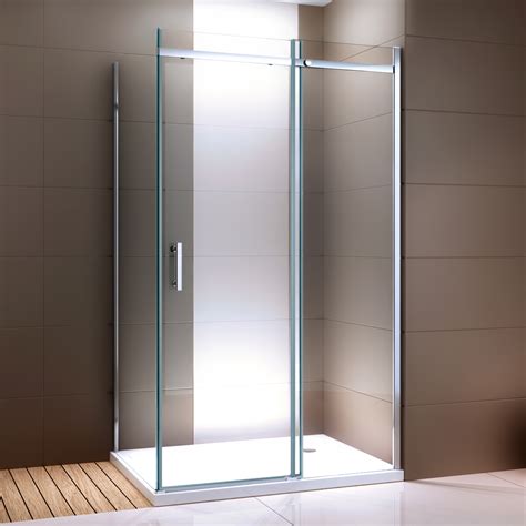 sliding shower door enclosure nano tempered glass walk in screen side panel tray home and garden