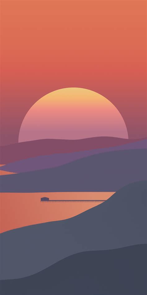 1080x2160 Surreal Sunset Minimal 4k One Plus 5thonor 7xhonor View 10