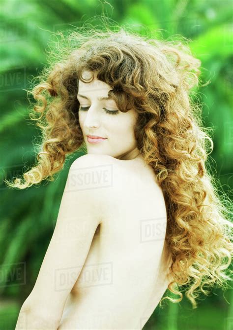Nude Woman Looking Over Shoulder Waist Up Stock Photo Dissolve