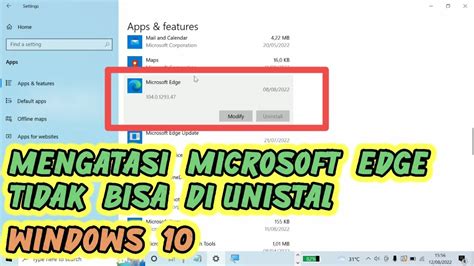 Cara Unistall Menghapus Microsoft Edge Di Windows 10 Youtube
