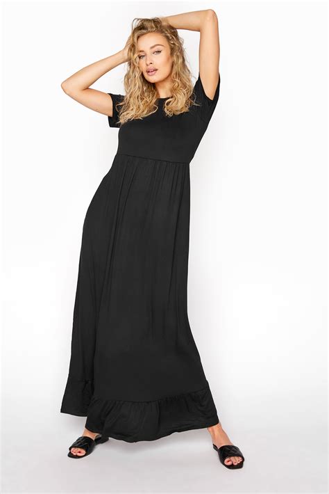 Lts Black Tiered Maxi Dress Long Tall Sally Yours Clothing