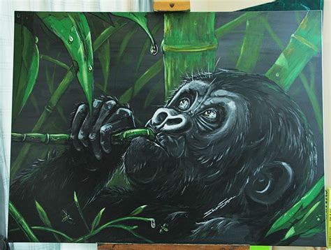 Hope Renewed Baby Gorilla Painting The Art Of Solomon W Jagwe
