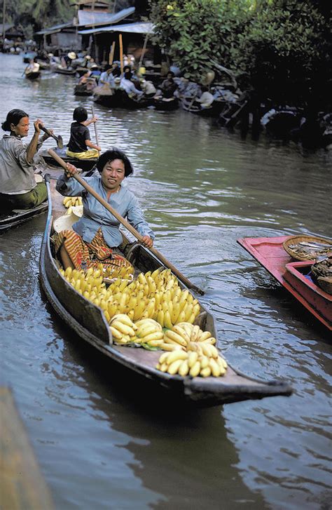 Banana Boat On Klong In Thailand Photograph By Carl Purcell Fine Art