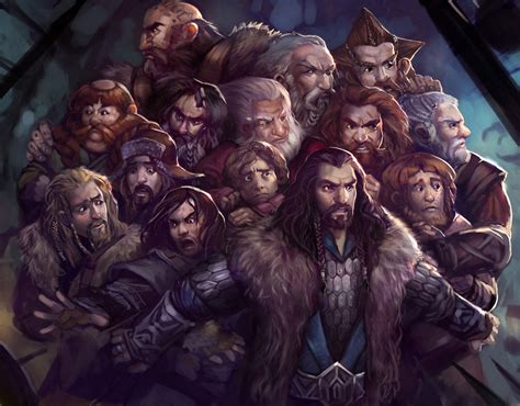 A Whole Bunch Of Dwarves And A Hobbit Digital Art Fribly