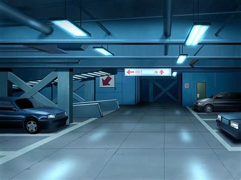 Parking Lot And Three Cars Anime Background Anime Background