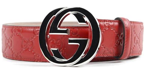 Gucci Interlocking Gg Leather Belt In Red For Men Lyst