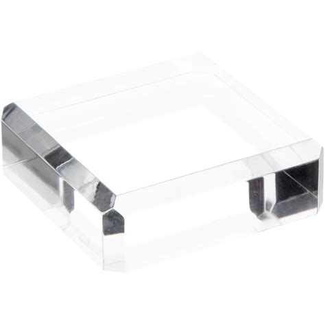 Plymor Clear Polished Acrylic Square Beveled Display Base 3 W X 3 D