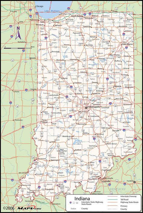 Indiana County Map With Roads Large World Map