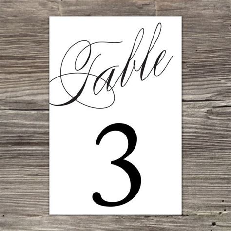 Printable Calligraphy Table Numbers