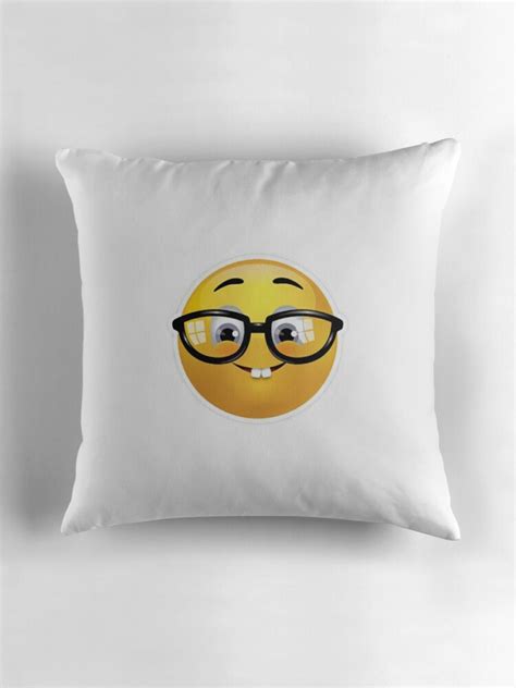 Nerd Emoji Throw Pillows By Xwillx Redbubble