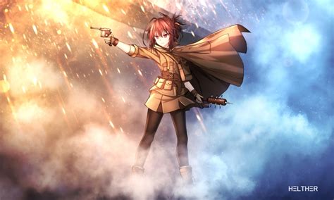 Wallpaper Battlefield 1 Anime Style Girl Gun Cape Explosion Wallpapermaiden