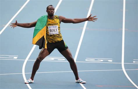 Usain Bolt Usain Bolt Thinking Heads To Win The Events Blue Riband Event The 100m Just