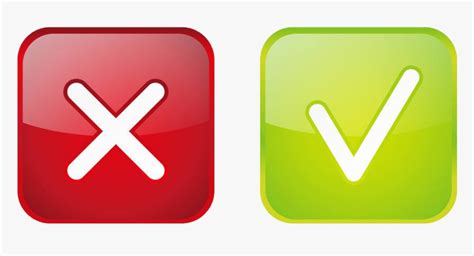 Green Check Mark Red Icon Green Check And Red X Png