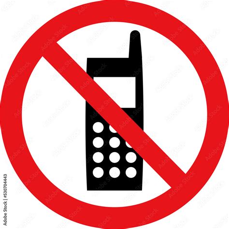 Prohibition Sign Pictogram Do Not Use Mobile Phones Png Stock