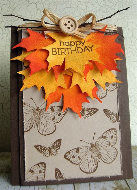 Autumn Birthday Fall Birthday Cards Handmade Girl Birthday Cards