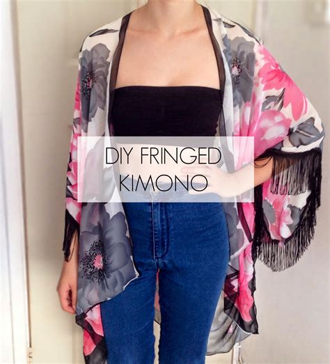 Diy Fringed Sleeve Kimono Using A Scarf Easy Handmade With Paige