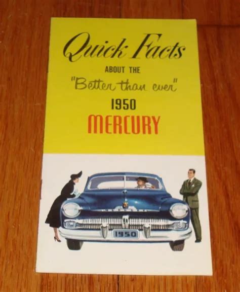 Original 1950 Mercury Quick Facts Sales Brochure Coupe Convertible