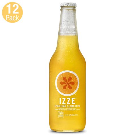 Izze Sparkling Juice Clementine 12 Oz Glass Bottles 12 Count