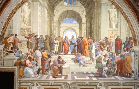Lo straordinario affresco che decora la stanza della segnatura è conosciuto come la scuola di atene, ma questo titolo non è affatto stato attribuito da raffaello: Le Stanze Vaticane (opera di Raffaello)