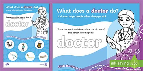 What Does A Doctor Do Activity Sheet Teacher Made