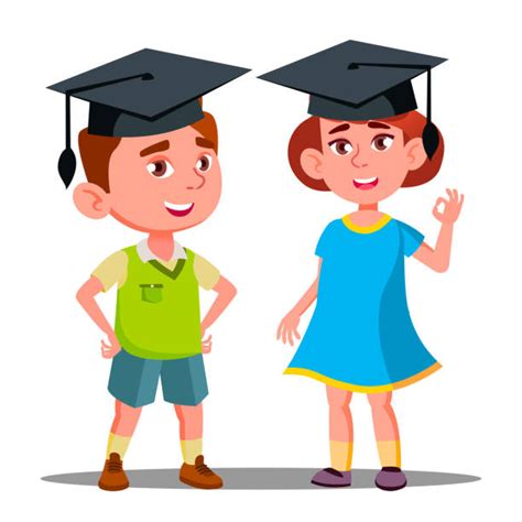 Preschool Graduation Cap And Gown Illustrations Royalty Free Vector