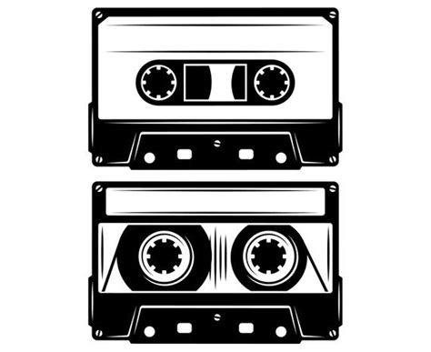 Cassette Audio Tape Music Silhouettesvggraphicsillustration